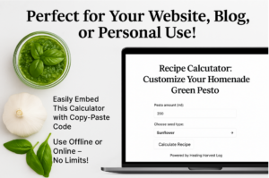 ttract customers with a powerful pesto recipe tool designed for gardening centers and herb shops. Fresh pesto made easy! Available on Etsy Healingharvestlog.com