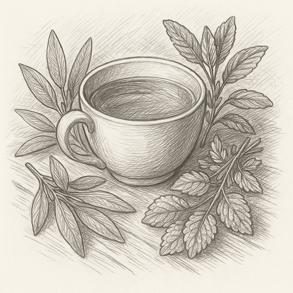 detox herbs homestead tea to calm down with fresh peppermint