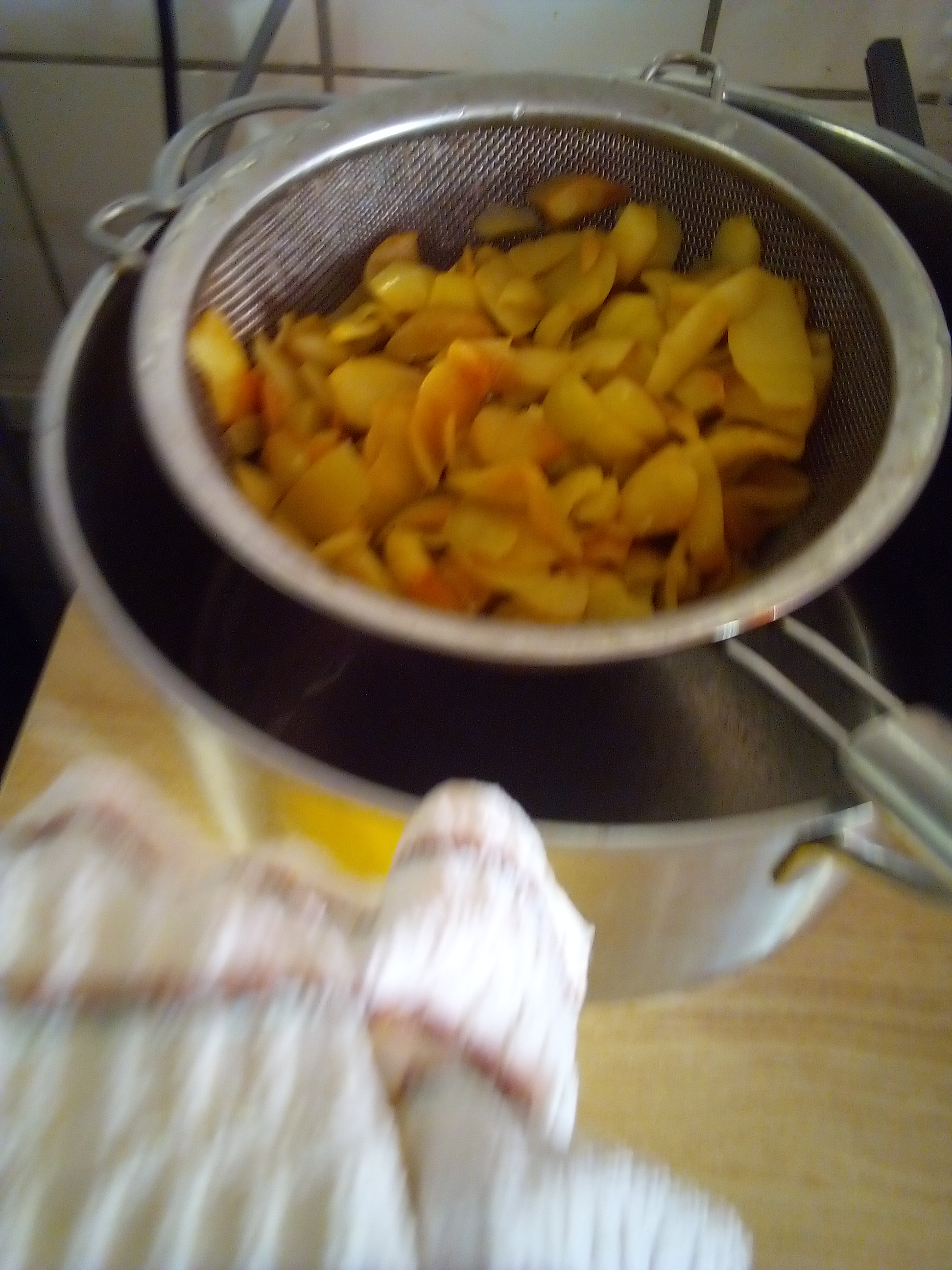 Apple scraps – peels and cores – ready to ferment into apple cider vinegar