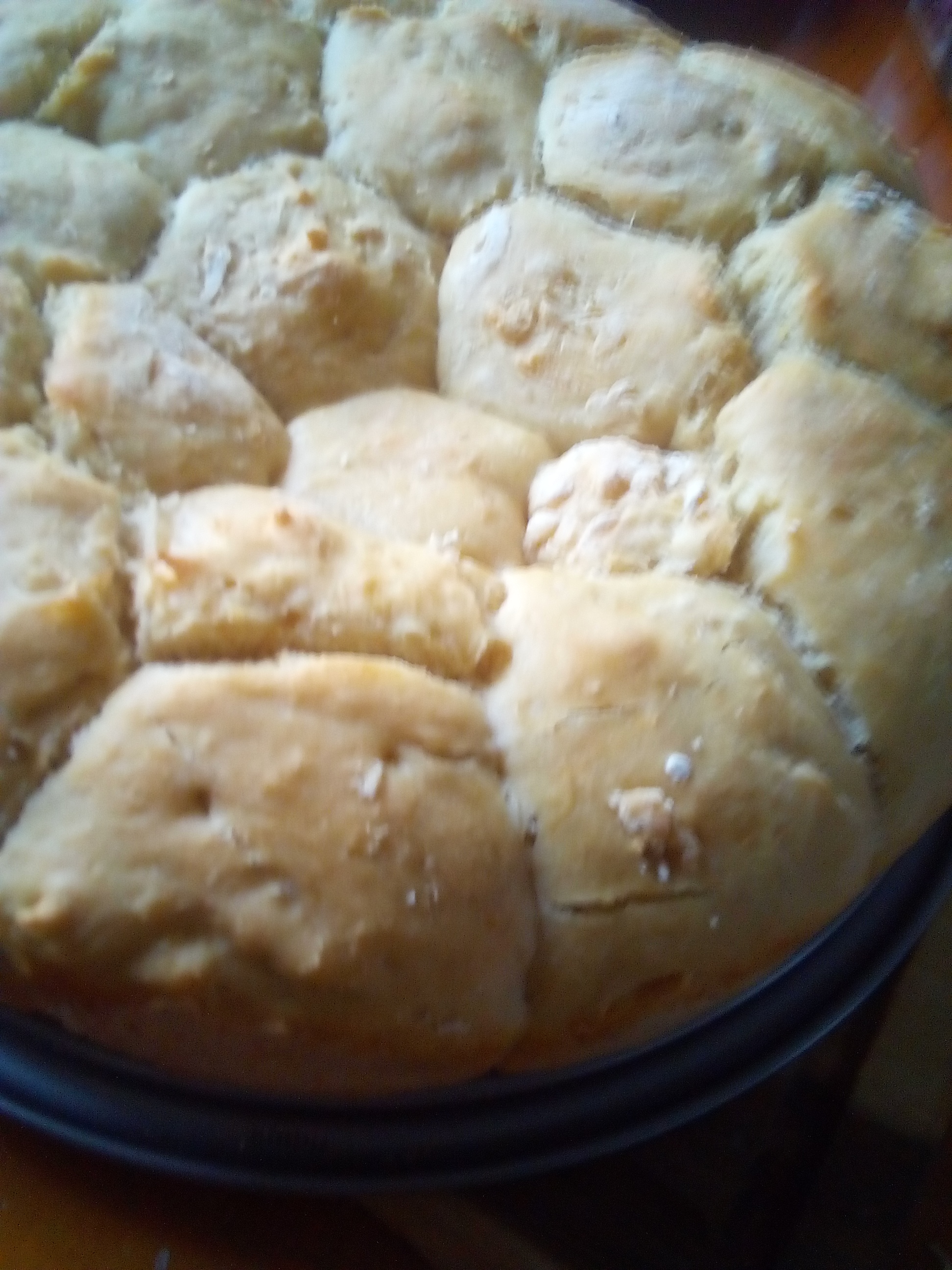 Yeast dough doubled in size after first rise