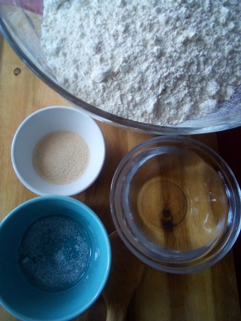 Close-up of the soft and fluffy crumb inside pumpkin yeast muffins
3